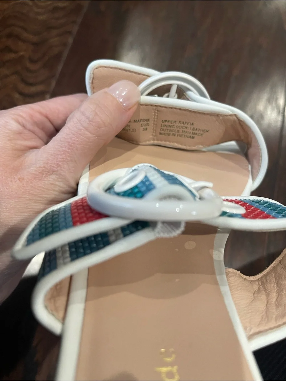 Kate Spade Women Multi Color Double Strap Sandals Marine Size 8.5B